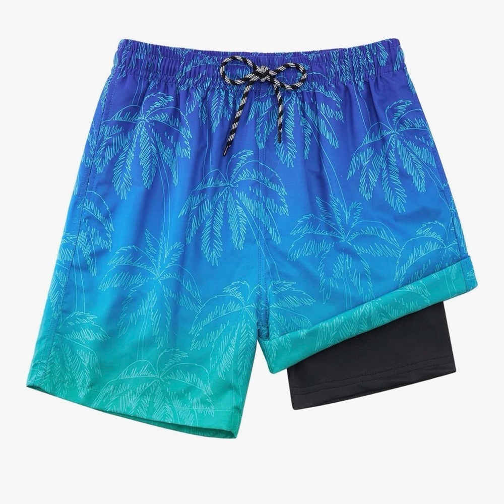 Youth size 10 swim trunks with compression liner